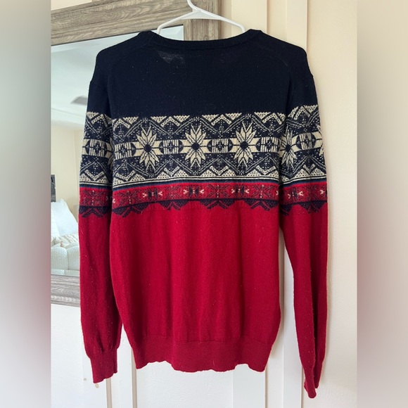 Club Room Red and Navy Blue Crewneck Sweater - Picture 4 of 7